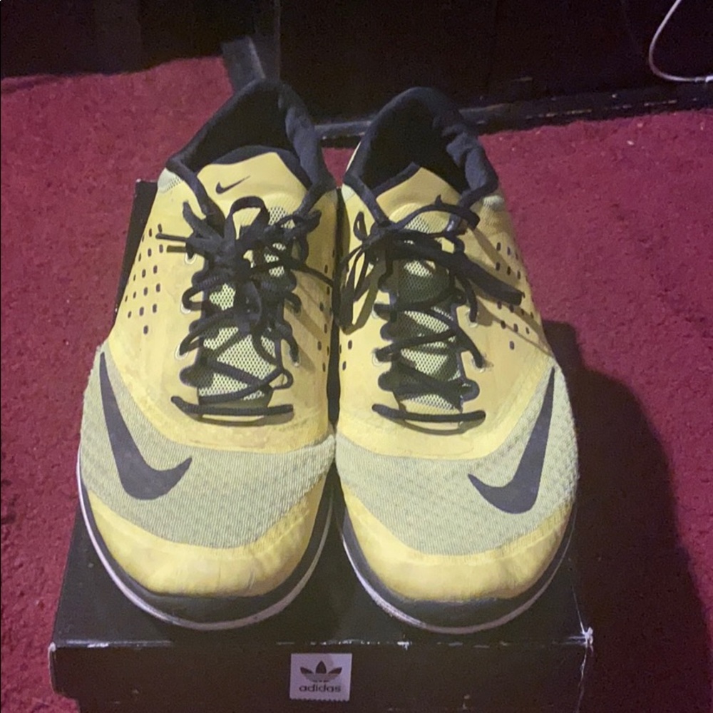 Yellow neon Nike Run shoes